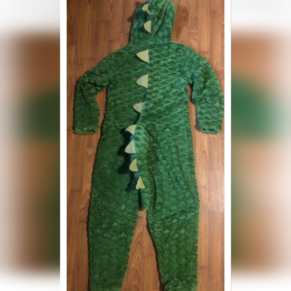 Briefly Stated Dinosaur Dragon Suit Costume T Rex Size Large Pajama Hooded Zip - Picture 4 of 8
